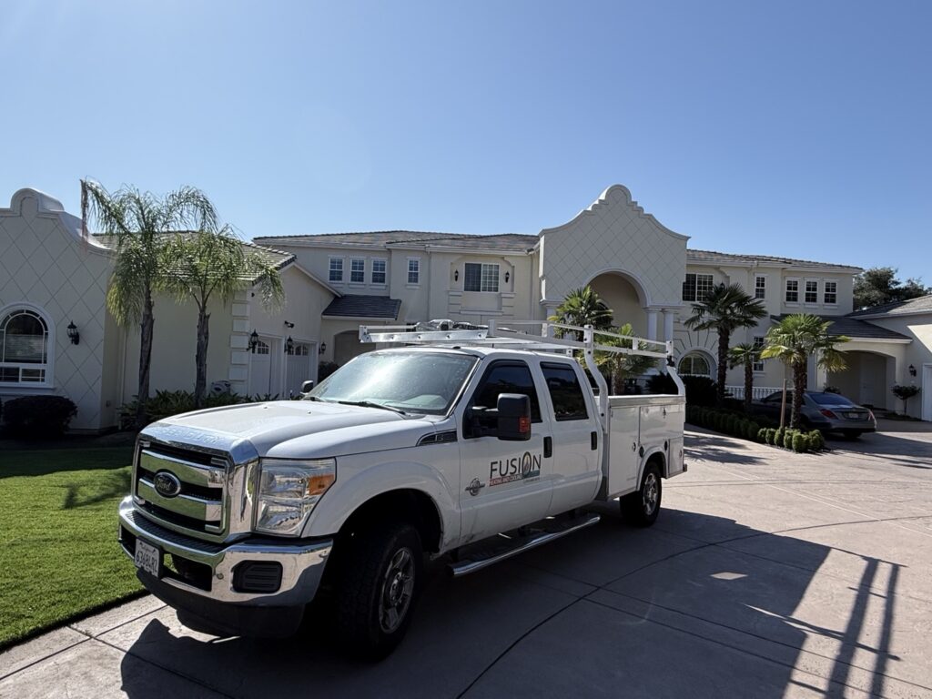Fusion Heating & Cooling service truck in Sacramento