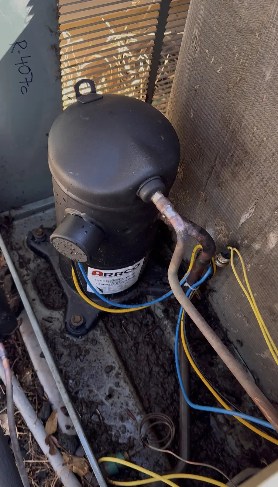 ARRCO replacement compressor brazed in with wiring secured in Lincoln, CA