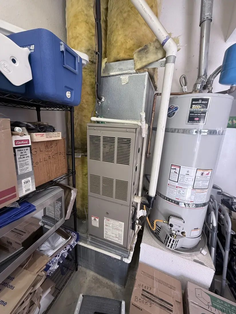 Existing working furnace before evaporator coil replacement in Roseville, CA