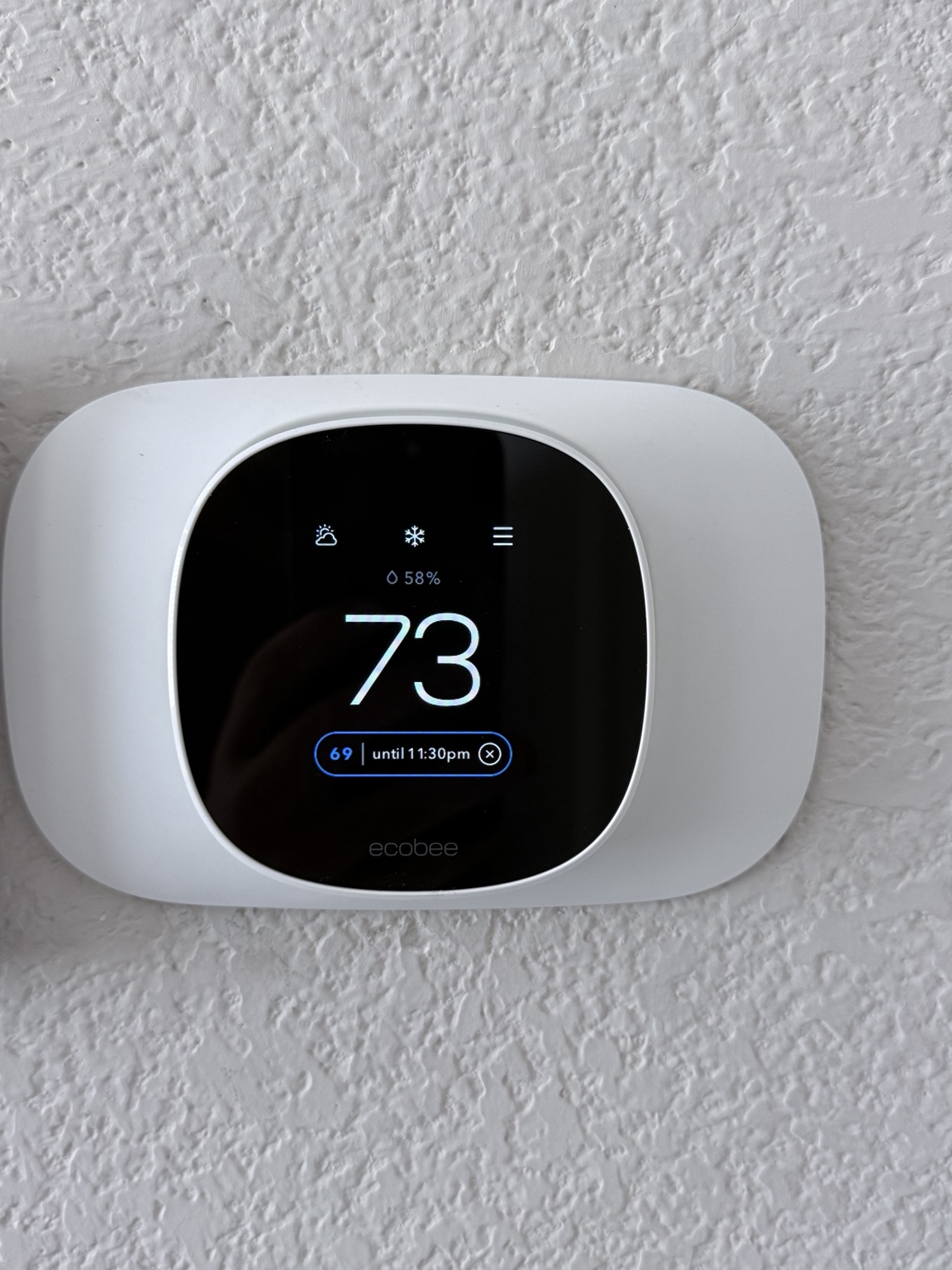 Ecobee smart thermostat installed by Fusion Heating and Cooling in Gray’s Crossing, Truckee