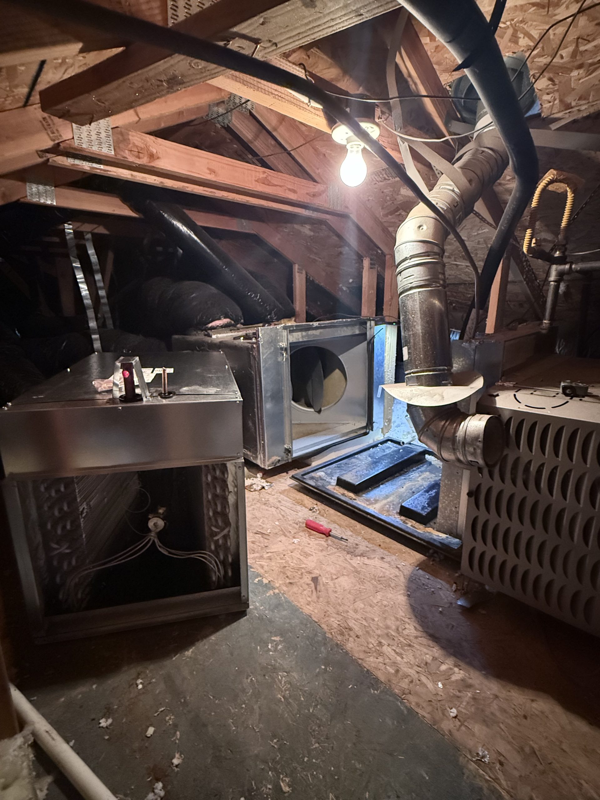 Evaporator coil replacement project by Fusion Heating and Cooling