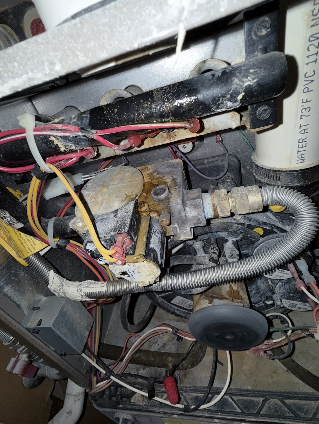 Gas valve and surrounding components inside the furnace serviced in Truckee, CA
